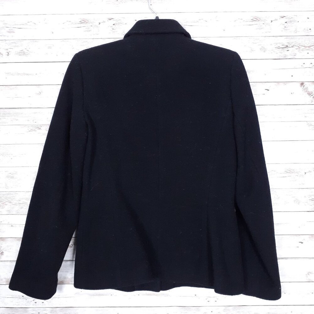Harve Benard Womens Wool Cashmere Blend Coat Size 6 Black Button Up CL - Picture 2 of 4